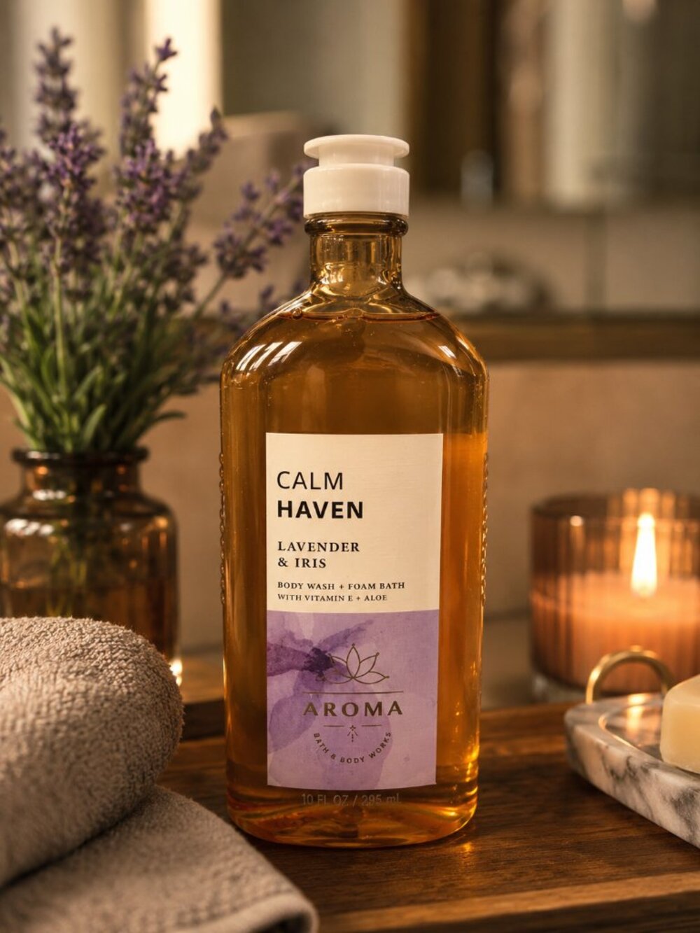 Bath & Body Works Calm Haven Lavender & Iris Body Wash Foam Bath 10 fl Oz